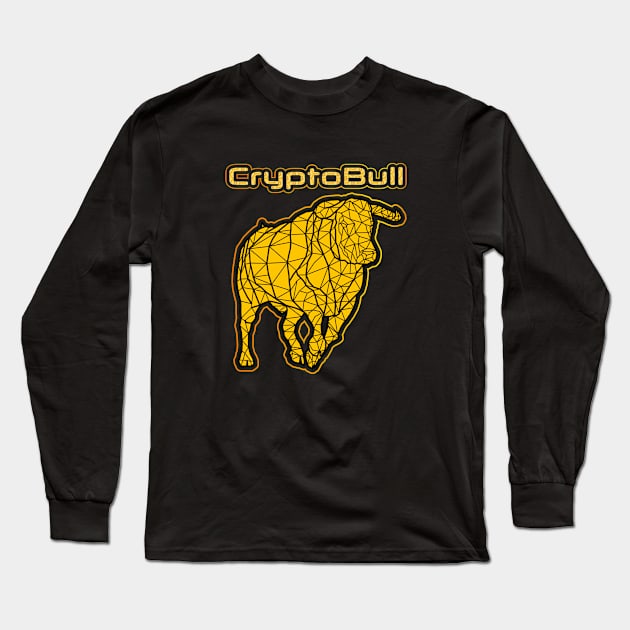 Crypto Bull - Bitcoin Long Sleeve T-Shirt by My Crypto Design